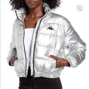 Kappa silver crop puffer XS